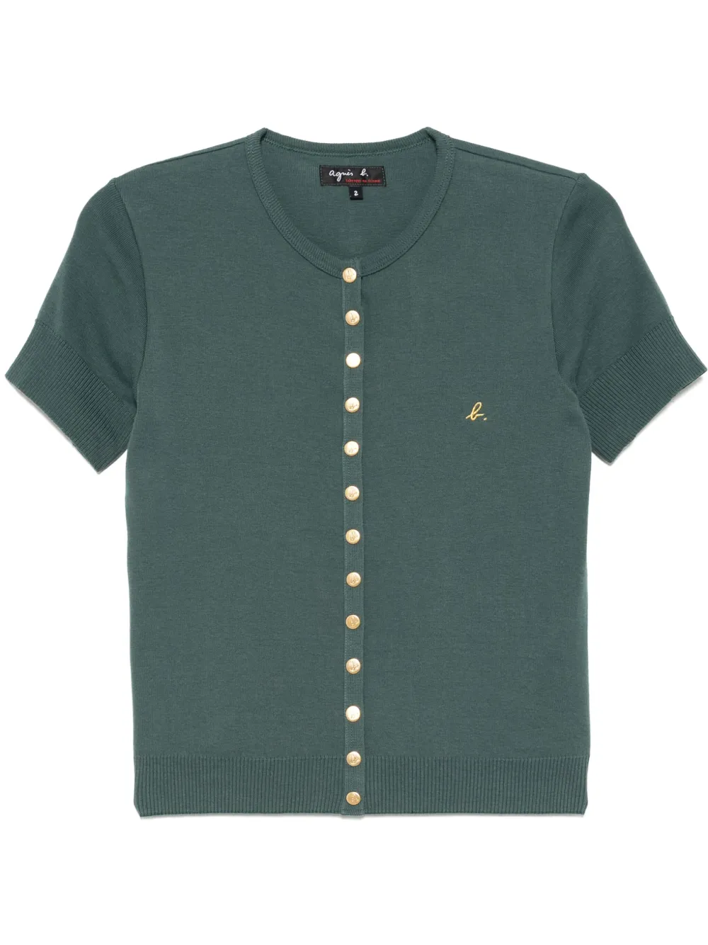 agnès b.  short-sleeved snap top | Green | Image 1