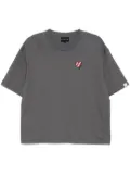 SPORT b. by agnès b. stripe heart-embroidered T-shirt - Grey
