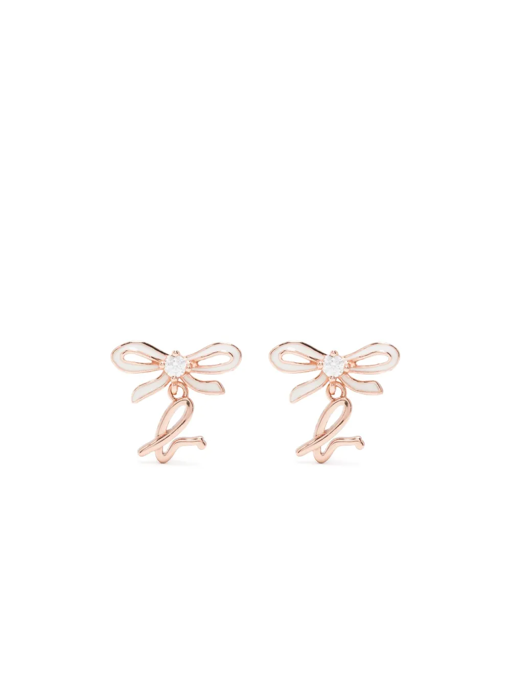 agnès b.  aretes Wrapped in Love Bow With B. | rosado | Image 1