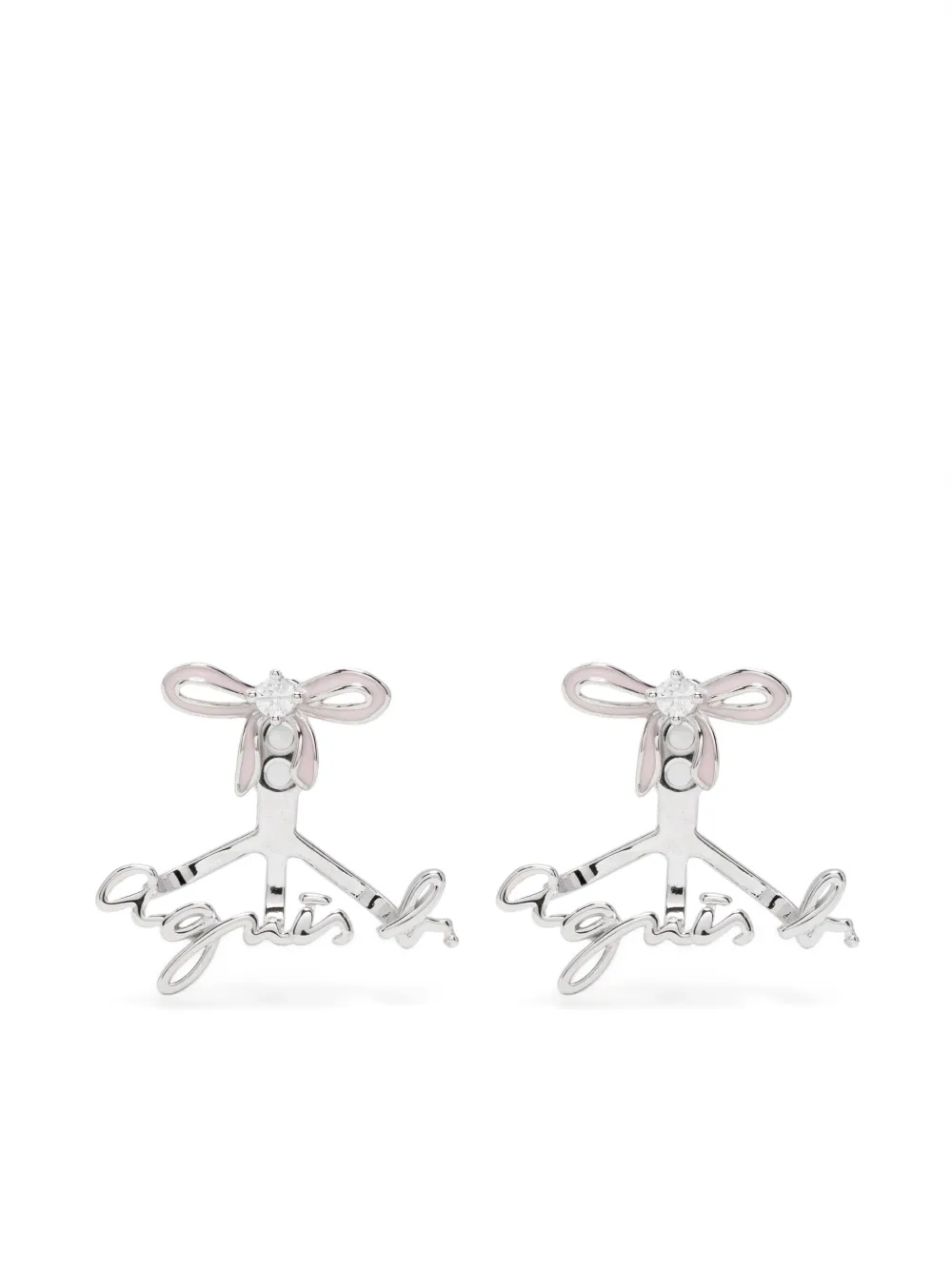 agnès b.  aretes Wrped in Love Bow | plateado | Image 1