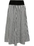 agnès b. gingham cotton skirt - Black