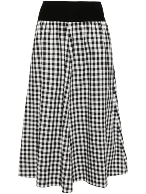agnès b.  falda de algodón con motivo de cuadros gingham