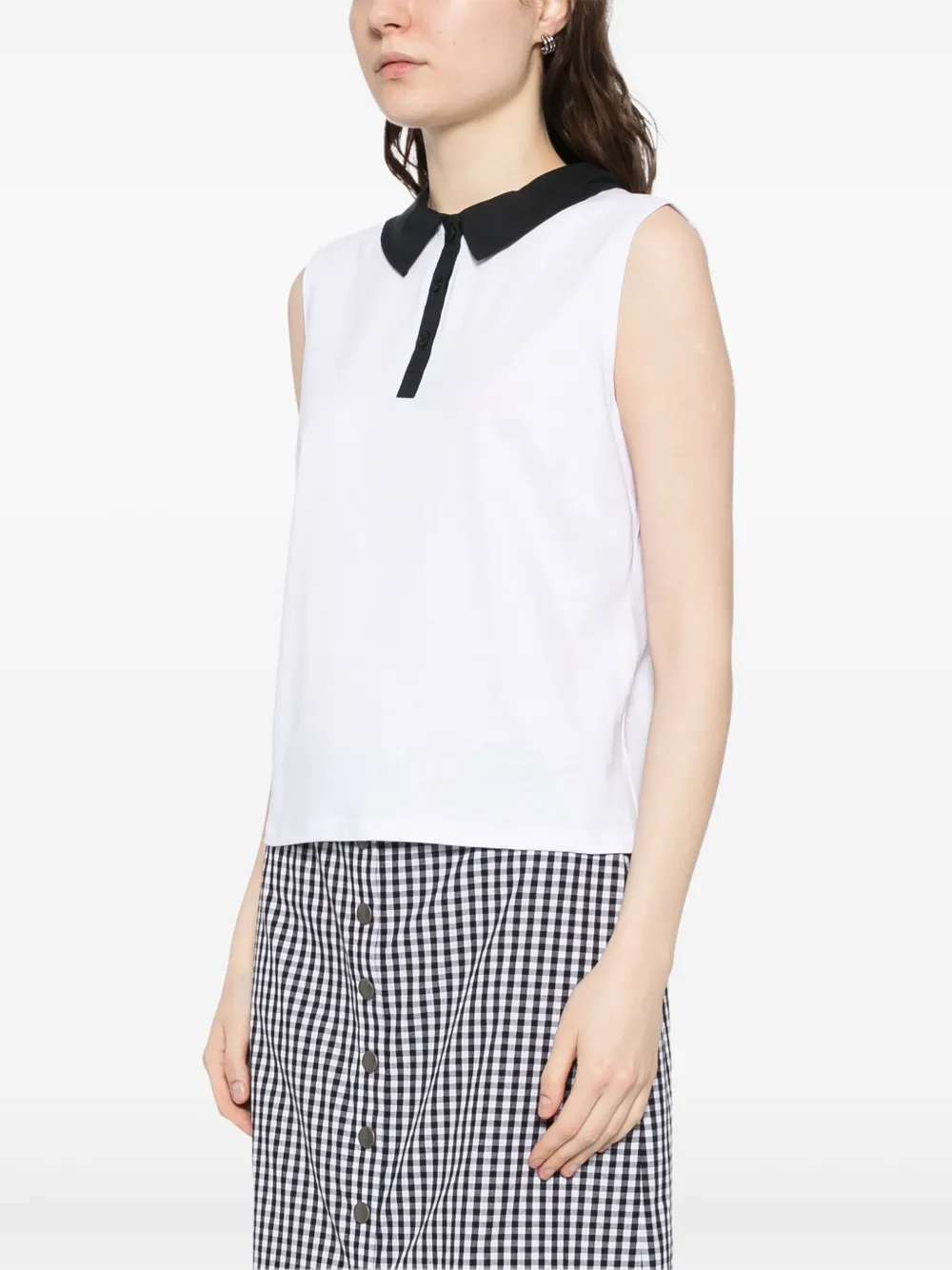 Shop Agnès B. Cotton Polo Top In 白色
