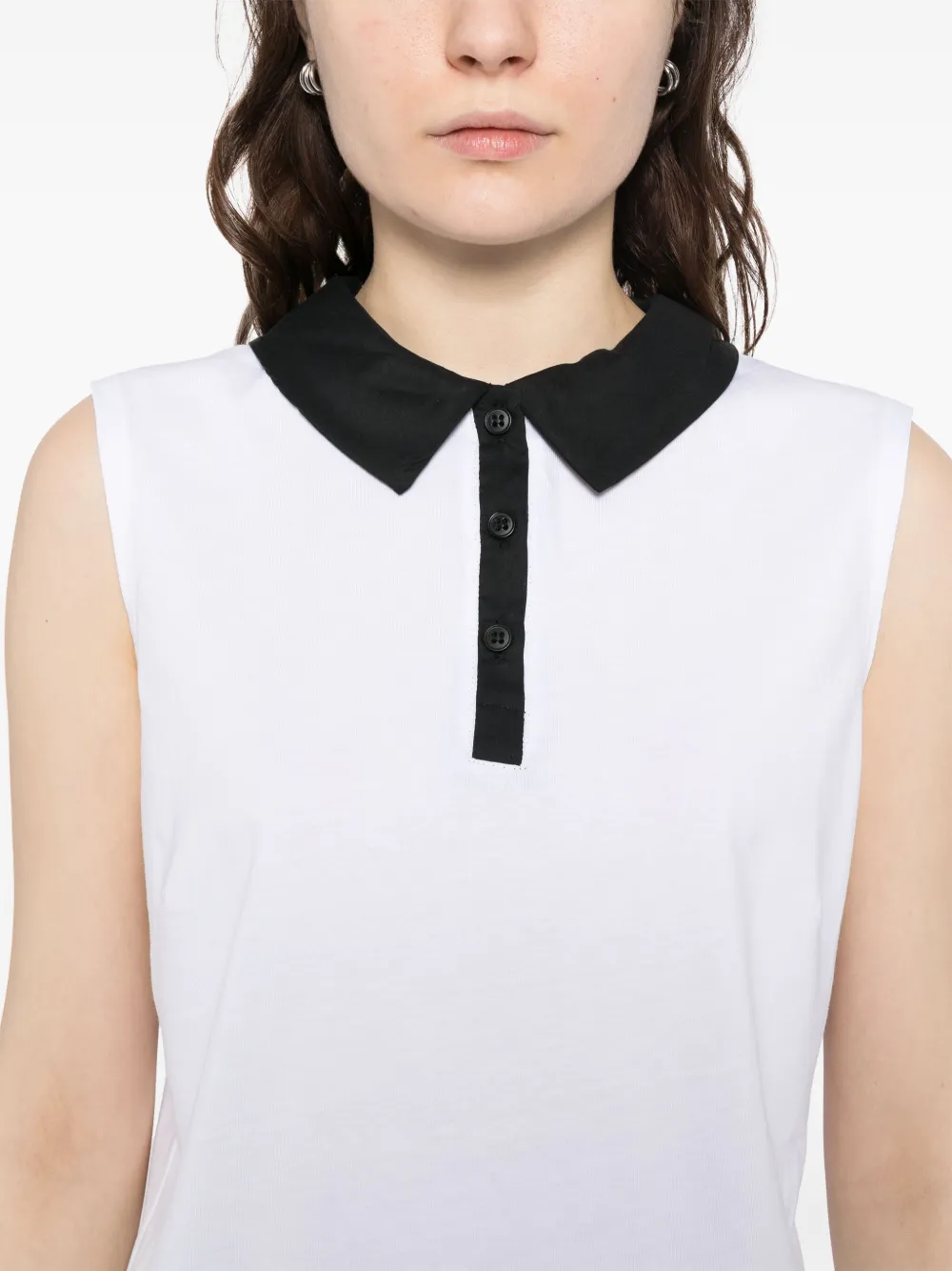 Shop Agnès B. Cotton Polo Top In 白色