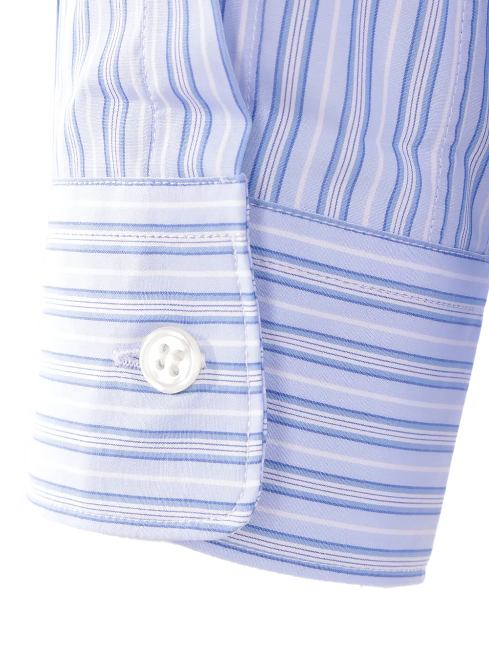 Comme Des Garçons Shirt Gestreept katoenen overhemd Blauw