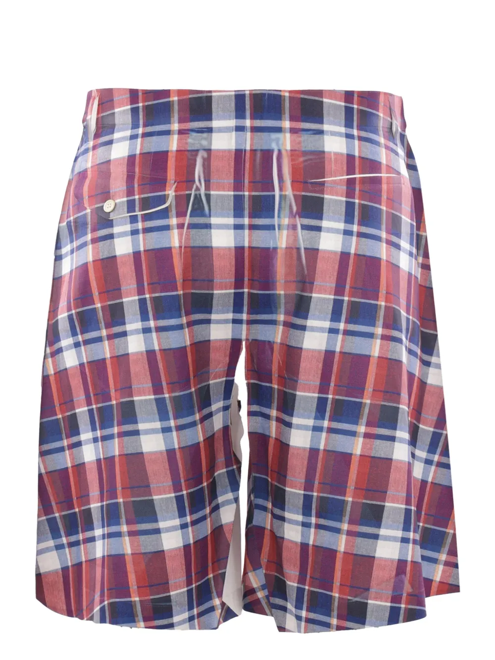 Comme Des Garçons Shirt Geruite twill shorts Rood