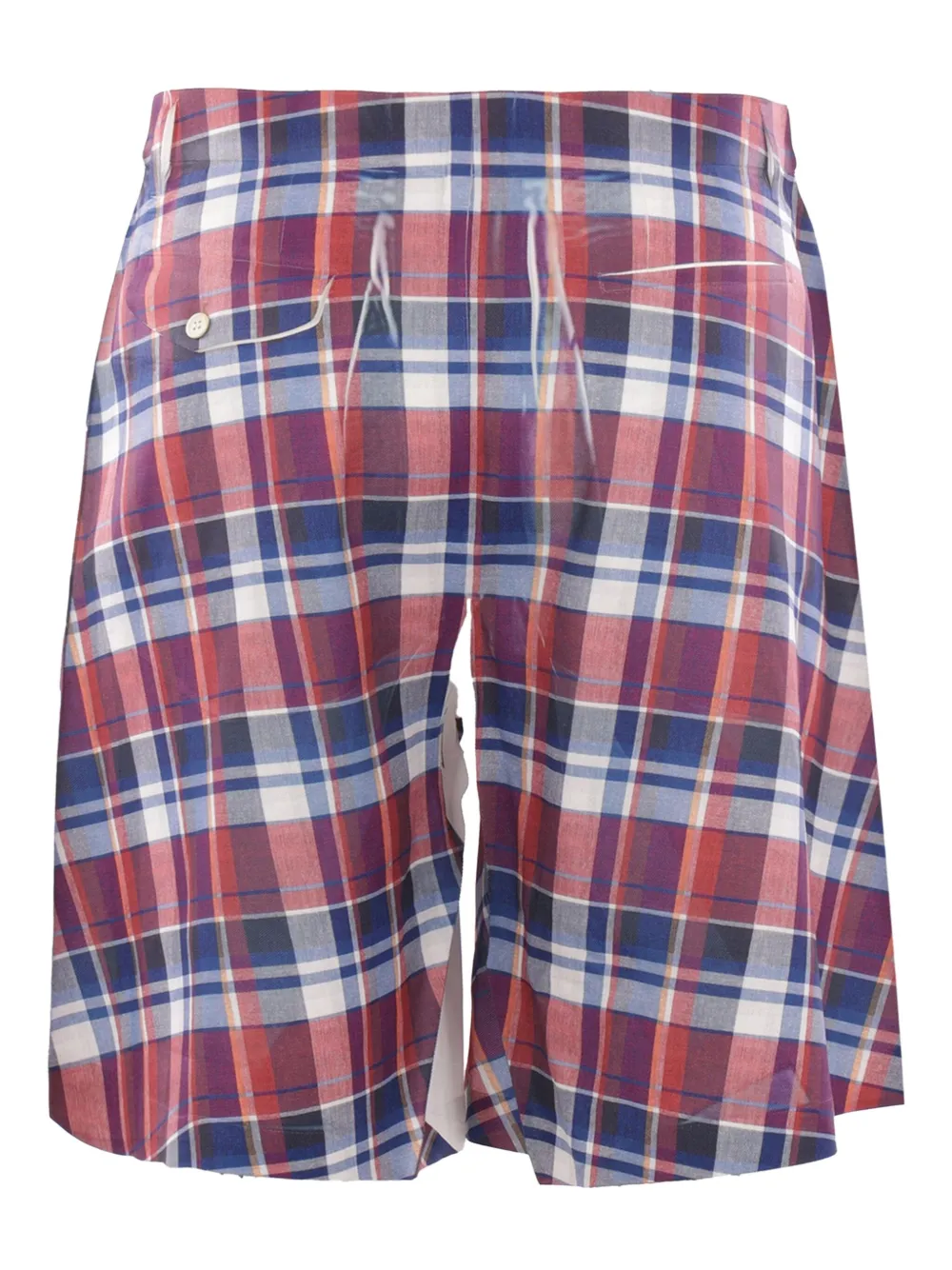 commedesgarçonsshirt Comme Des Garçons Shirt Geruite twill shorts - Rood