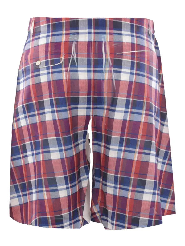 Comme des Garçons Check Short Pants Comme Des Garçons Shirt Checked Twill Shorts | Red | FARFETCH