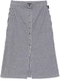 agnès b. gingham cotton skirt - Black