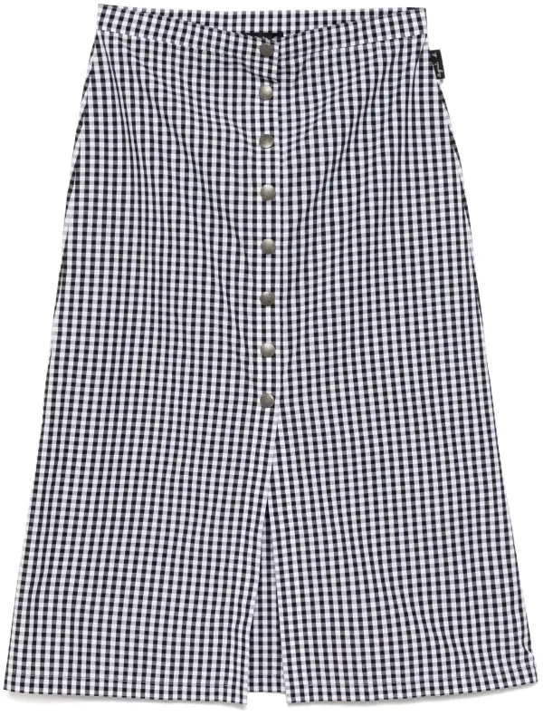 Agnès b. Gingham Cotton Skirt | Black | FARFETCH
