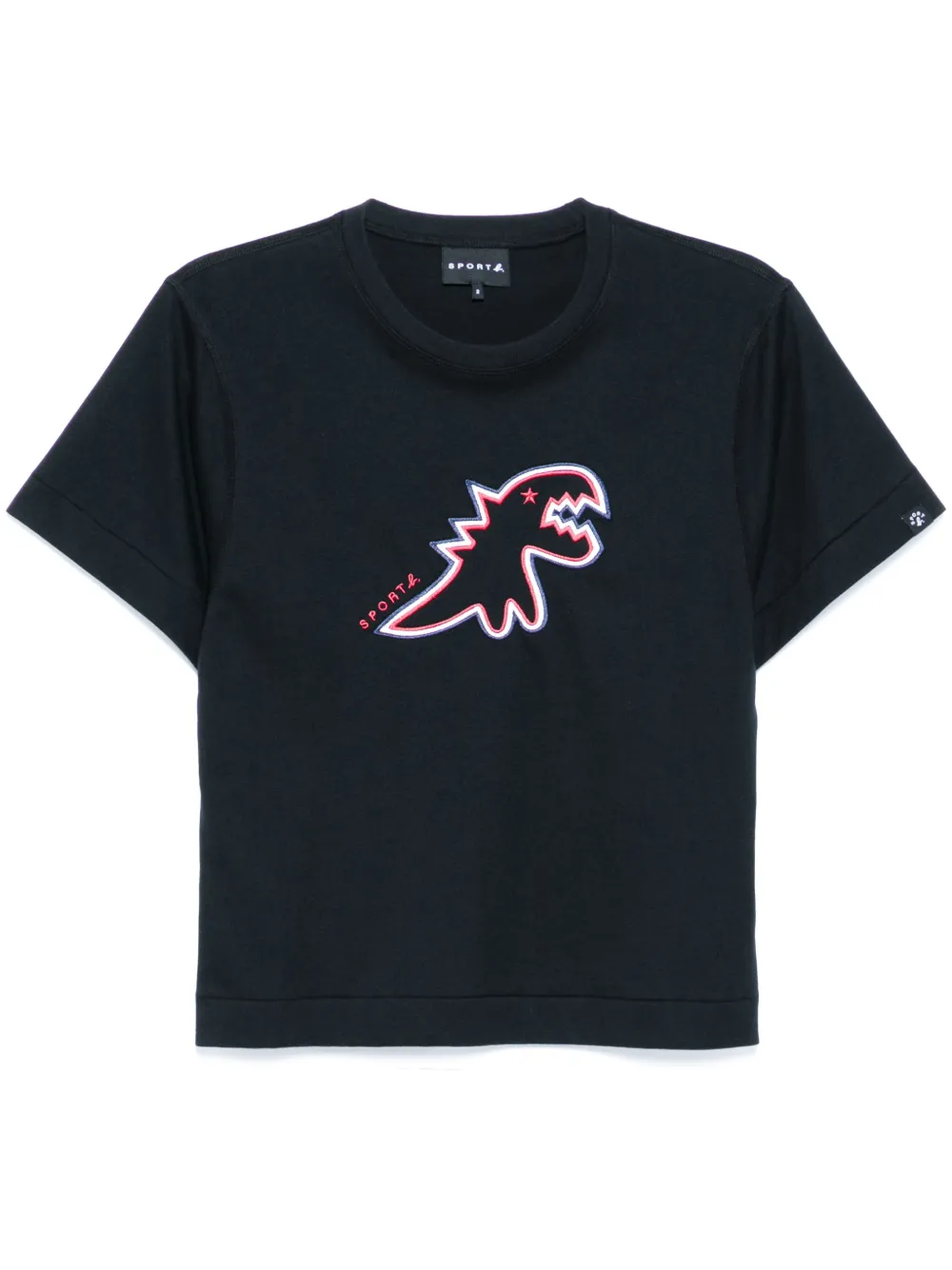 Dino-embroidered short-sleeved T-shirt