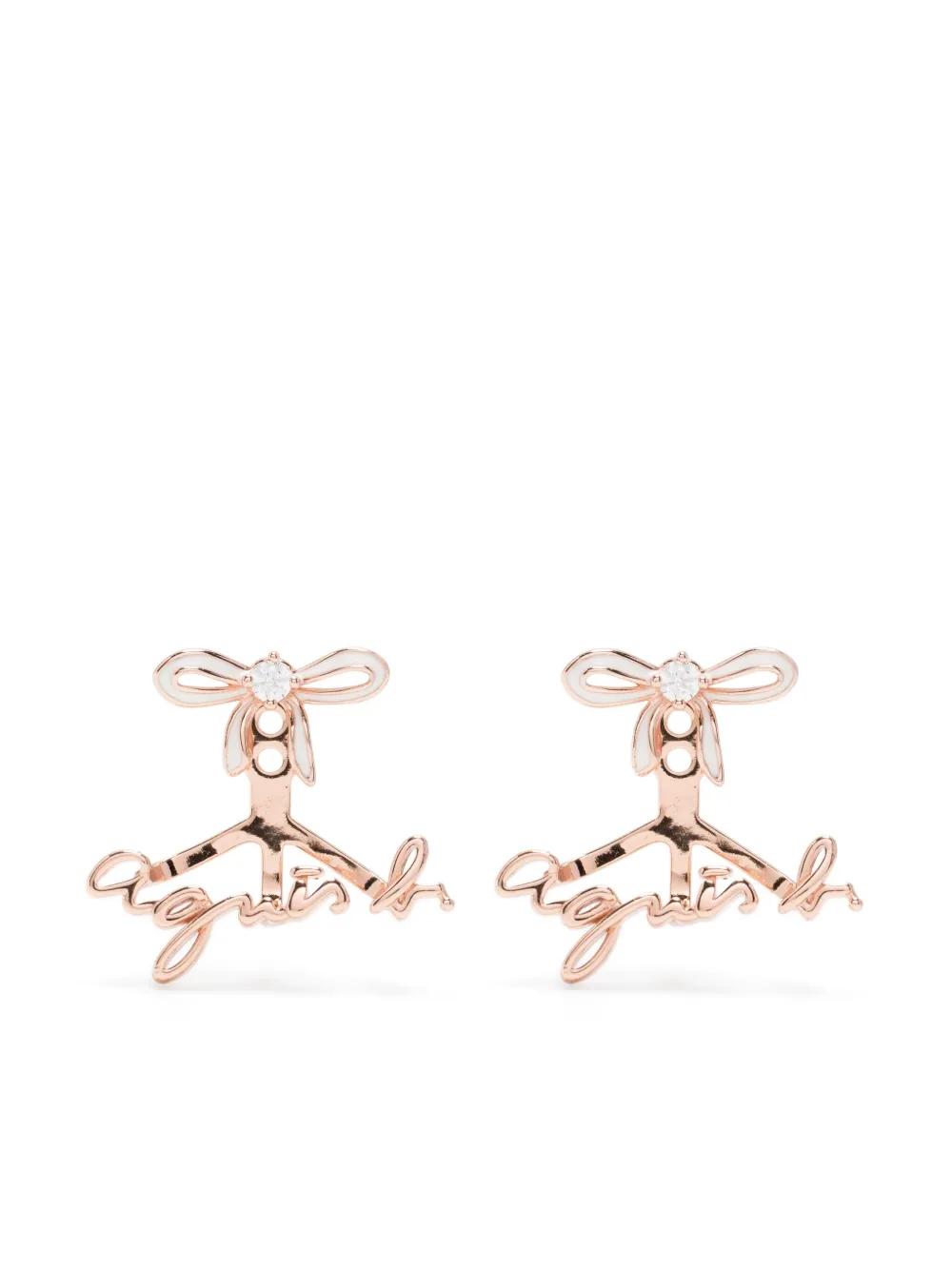 agnès b.  aretes Wrped in Love Bow | rosado | Image 1