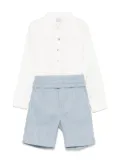 Paz Rodriguez slub-texture shorts set - White