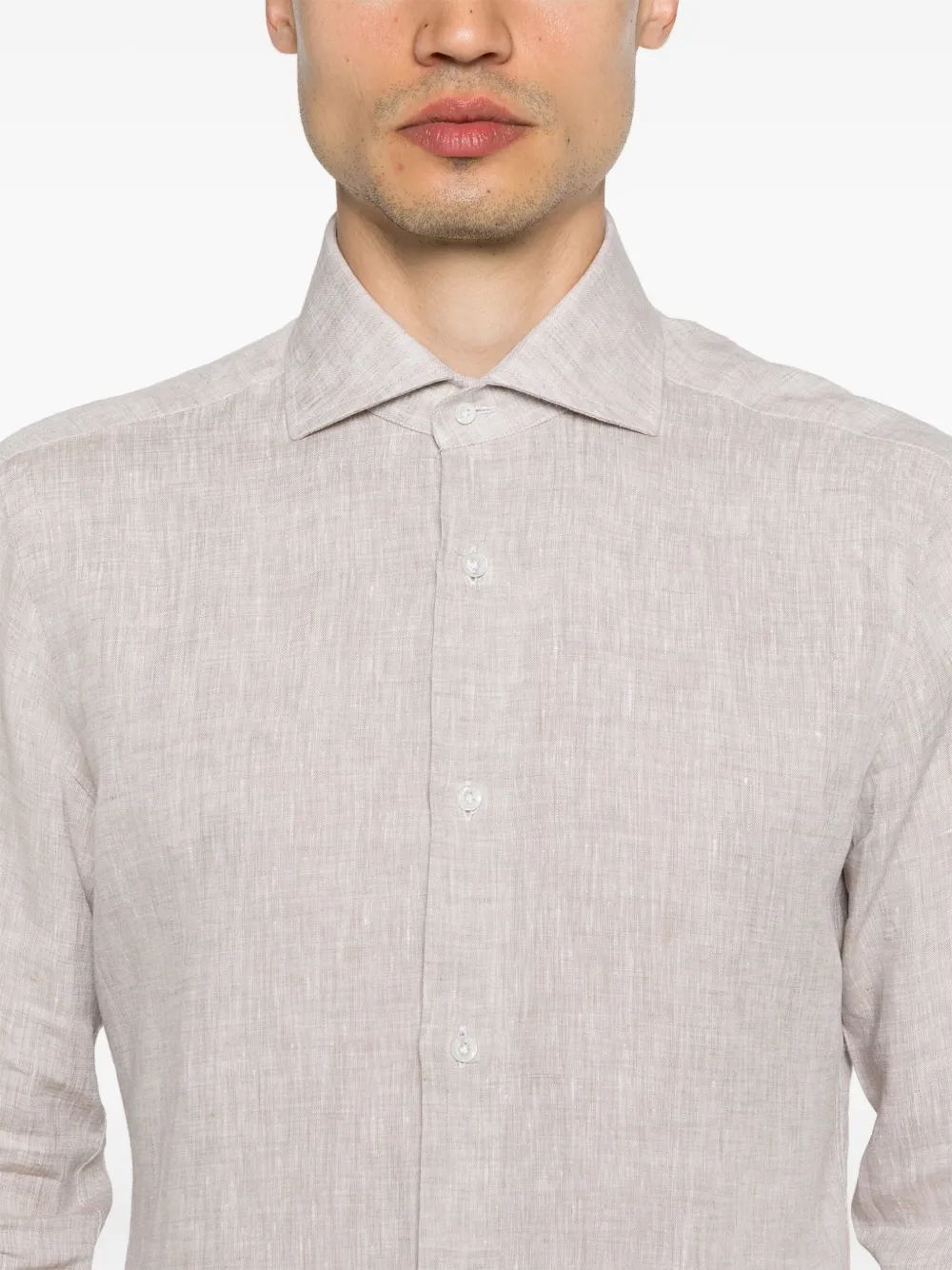 Barba Linnen overhemd Beige