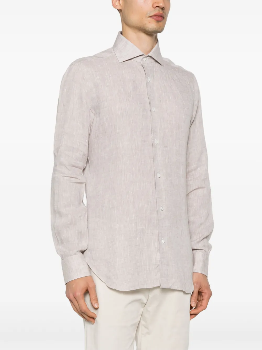 Barba Linnen overhemd Beige