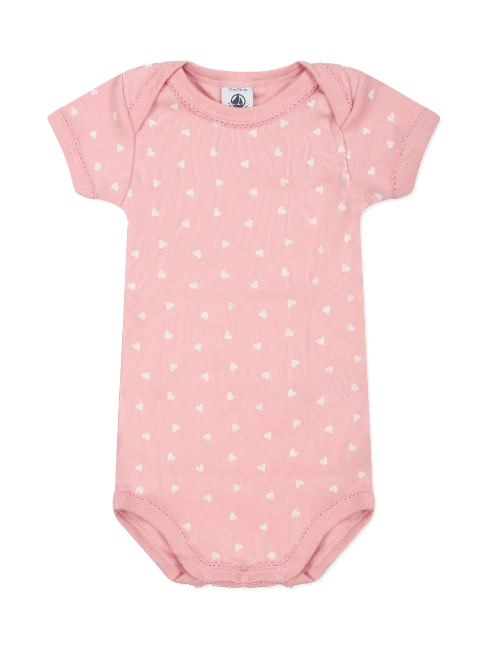 Petit Bateau Drie rompers van biologisch katoen Roze