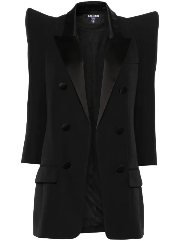 Balmain パデッドショルダーコート | ブラック | FARFETCH JP