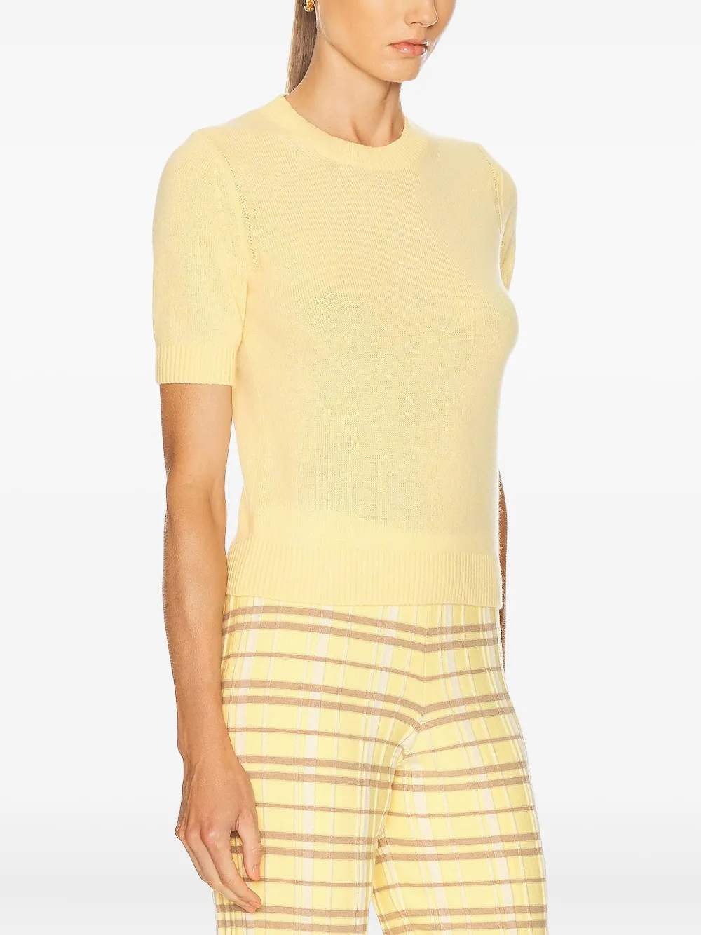 Guest In Residence Cashmere Short-sleeve Sweater In Yellow