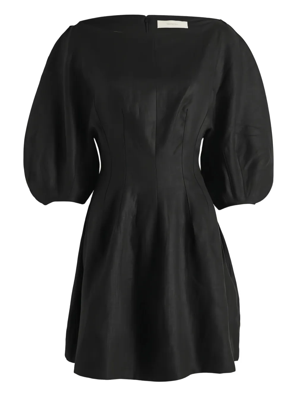 Faithfull the Brand Abito corto LOWEN con maniche a palloncino - Nero