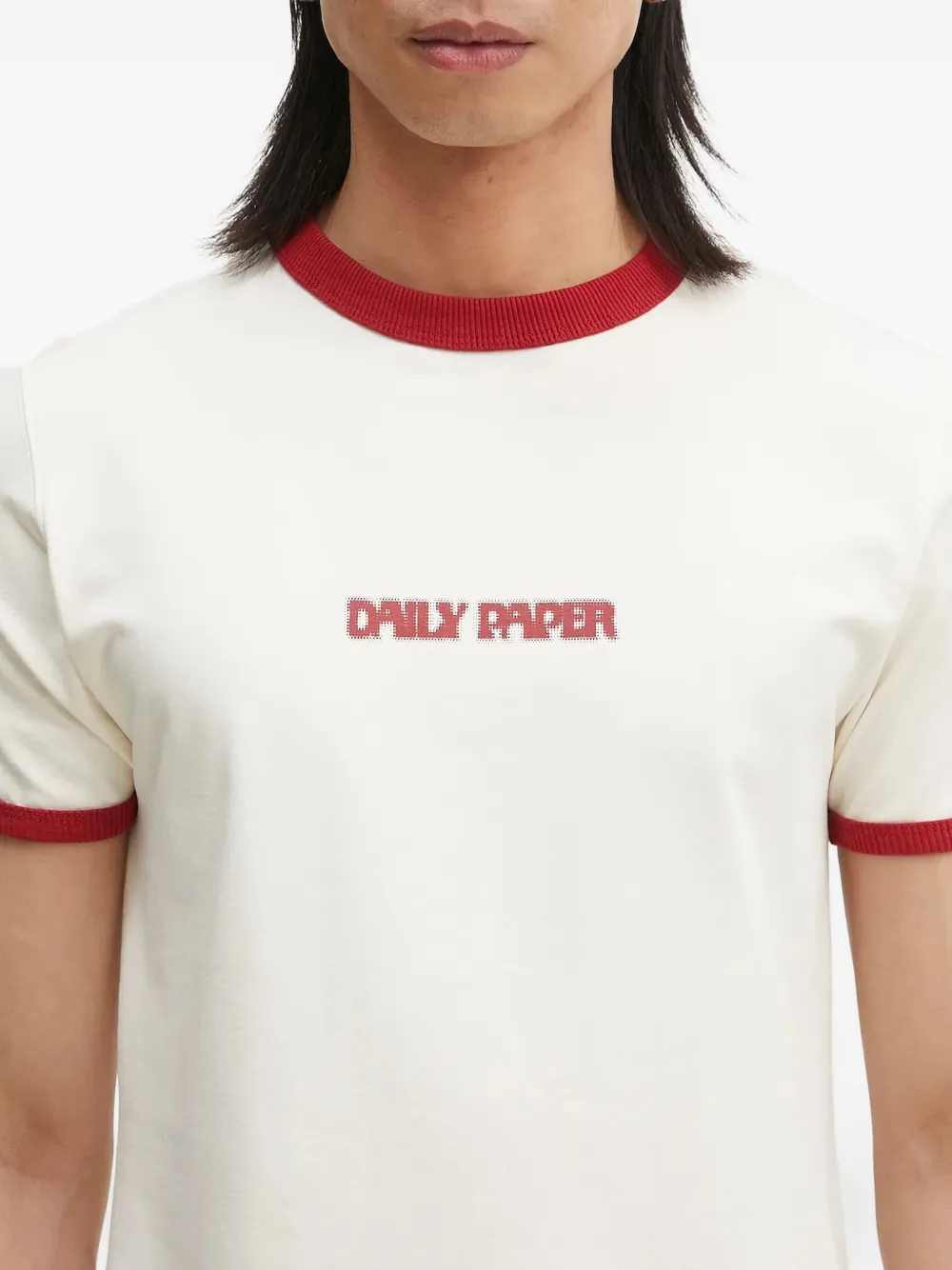 Daily Paper T-shirt met geribbelde afwerking Beige