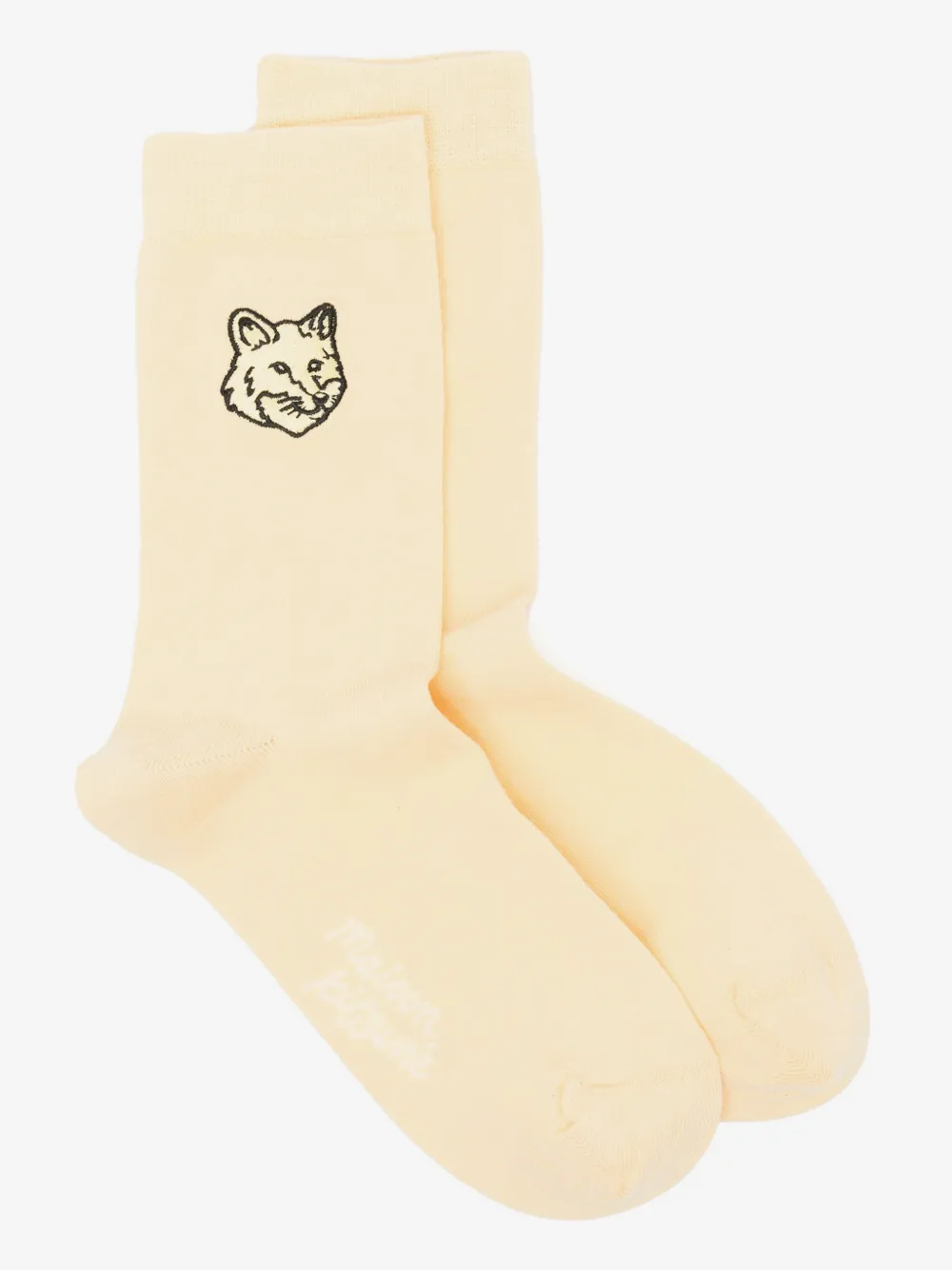Maison Kitsuné Bold Fox head patch socks | Yellow | Image 1