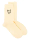 Maison Kitsuné Bold Fox head patch socks - Yellow