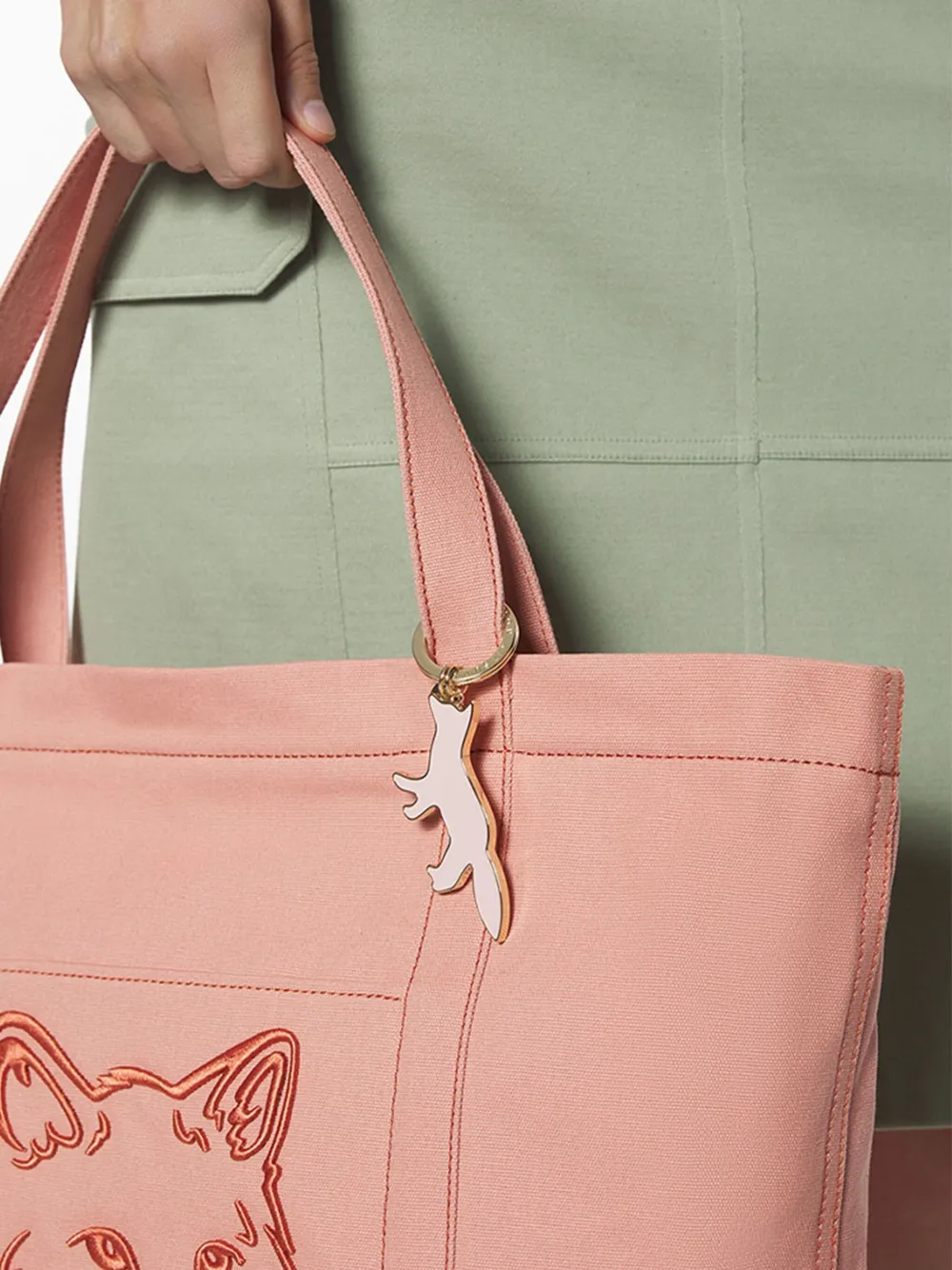 Maison Kitsuné Sleutelhanger met logo Goud