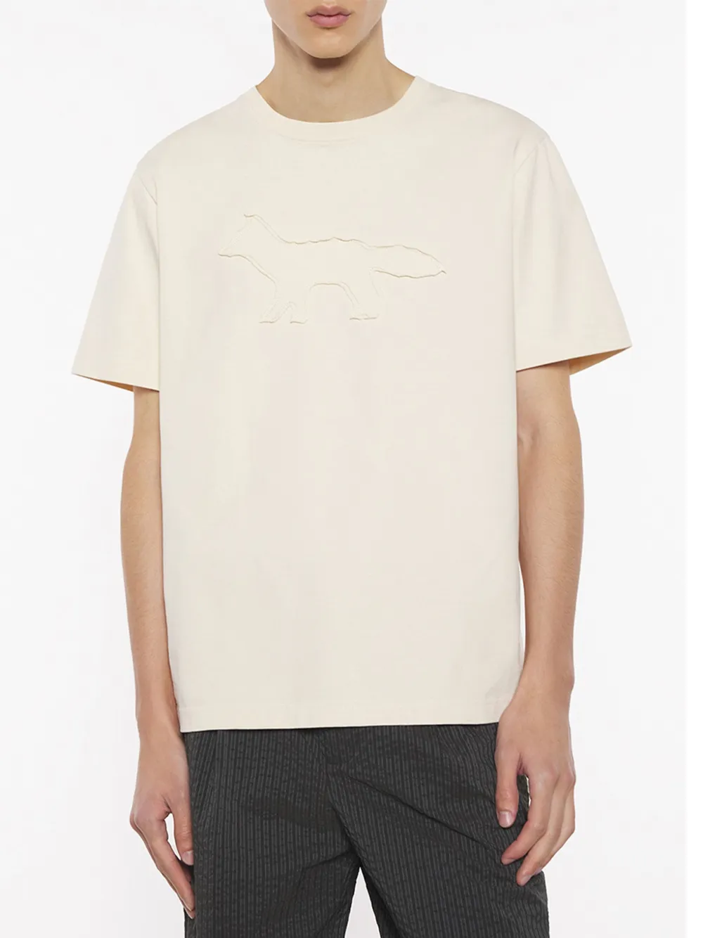 Maison Kitsuné Crafted Profile Fox T-shirt Beige
