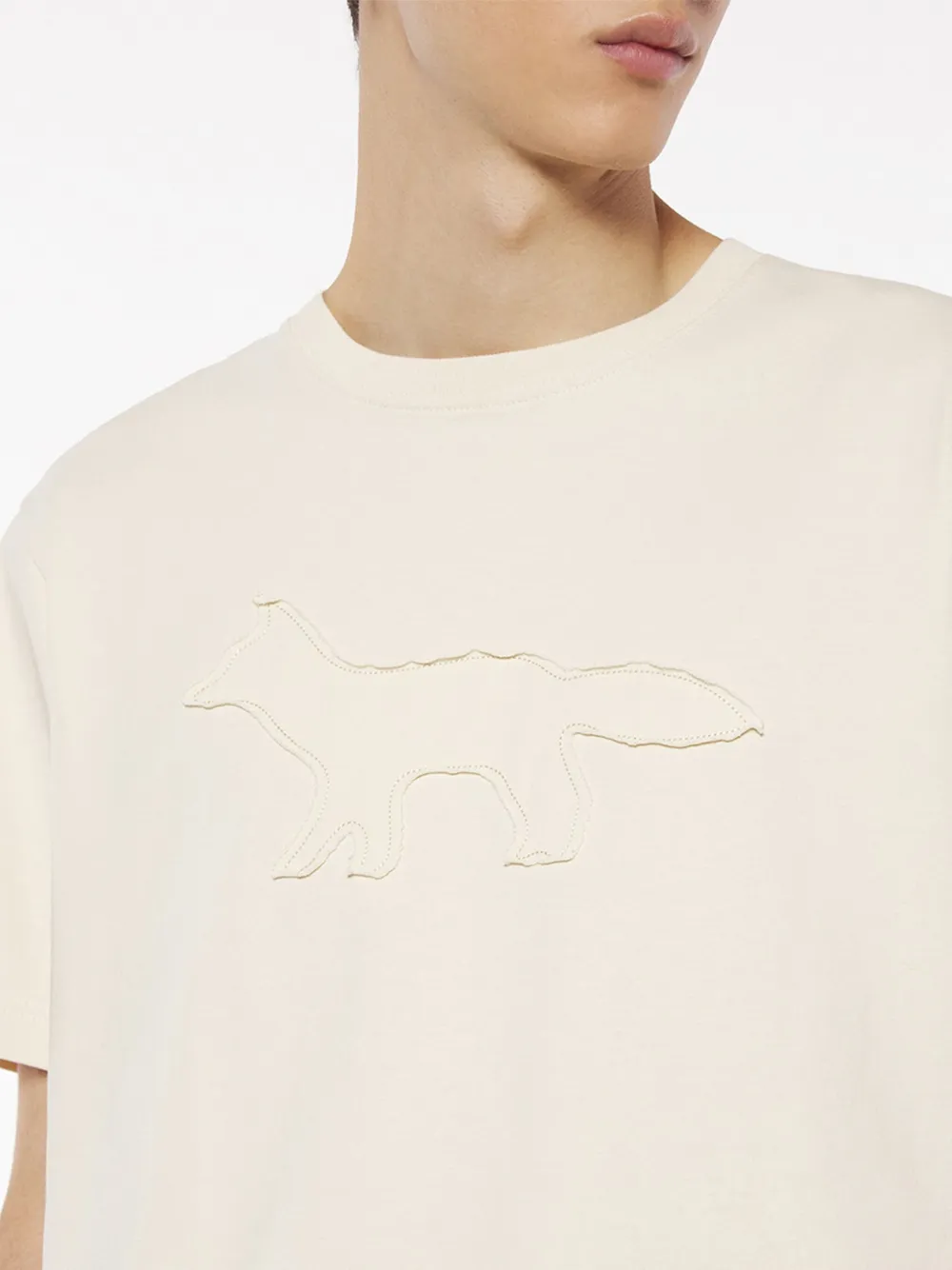 Maison Kitsuné Crafted Profile Fox T-shirt Beige