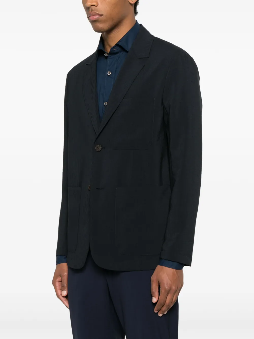 Emporio Armani Gestreepte blazer Blauw