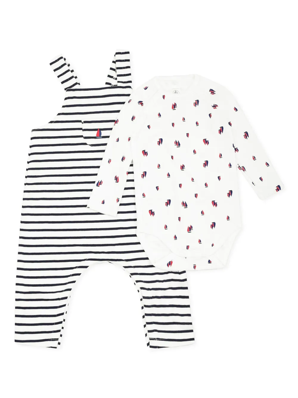 Petit Bateau Twee rompers van biologisch katoen Wit