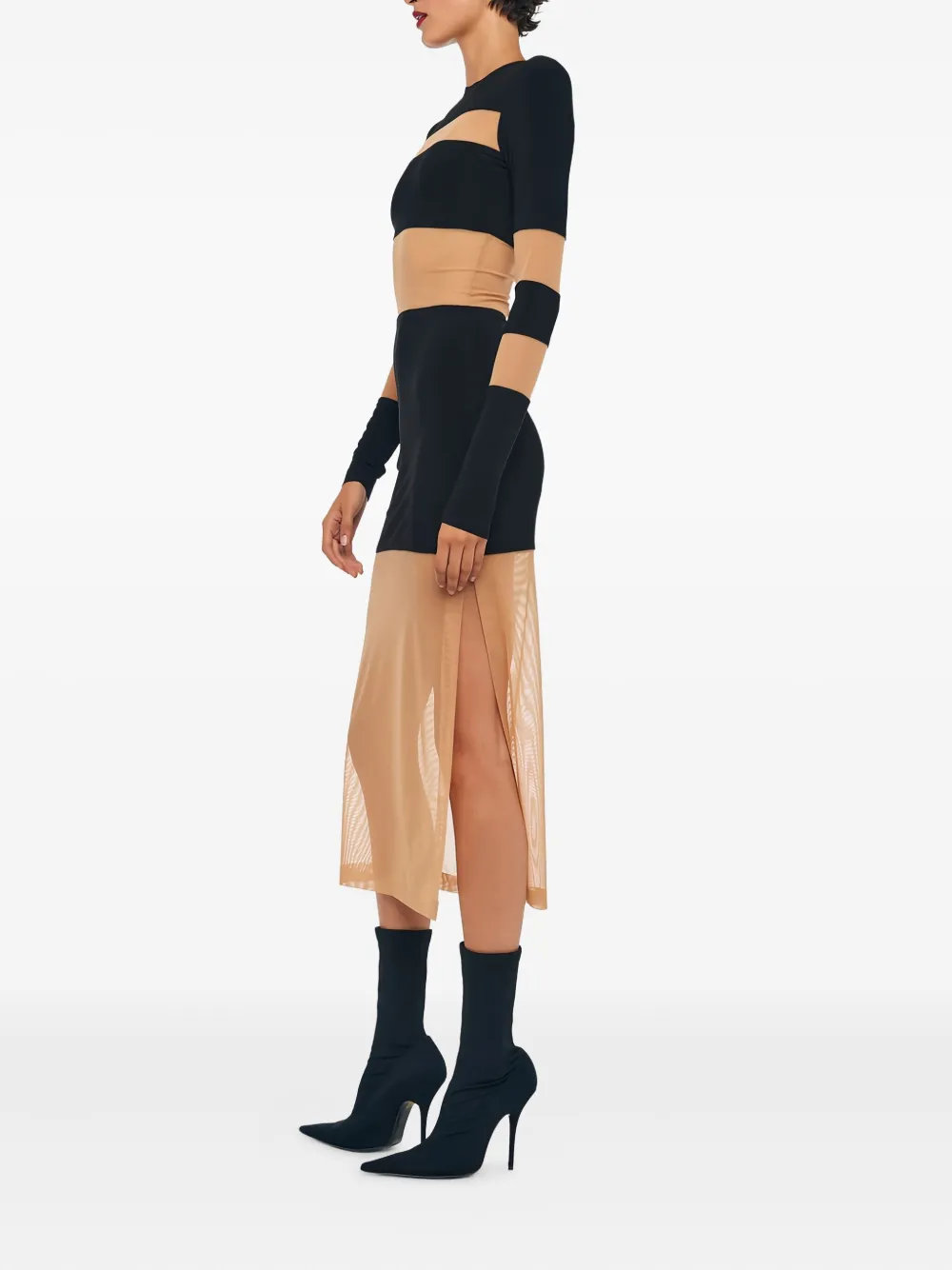 Norma Kamali Spliced midi-jurk Zwart