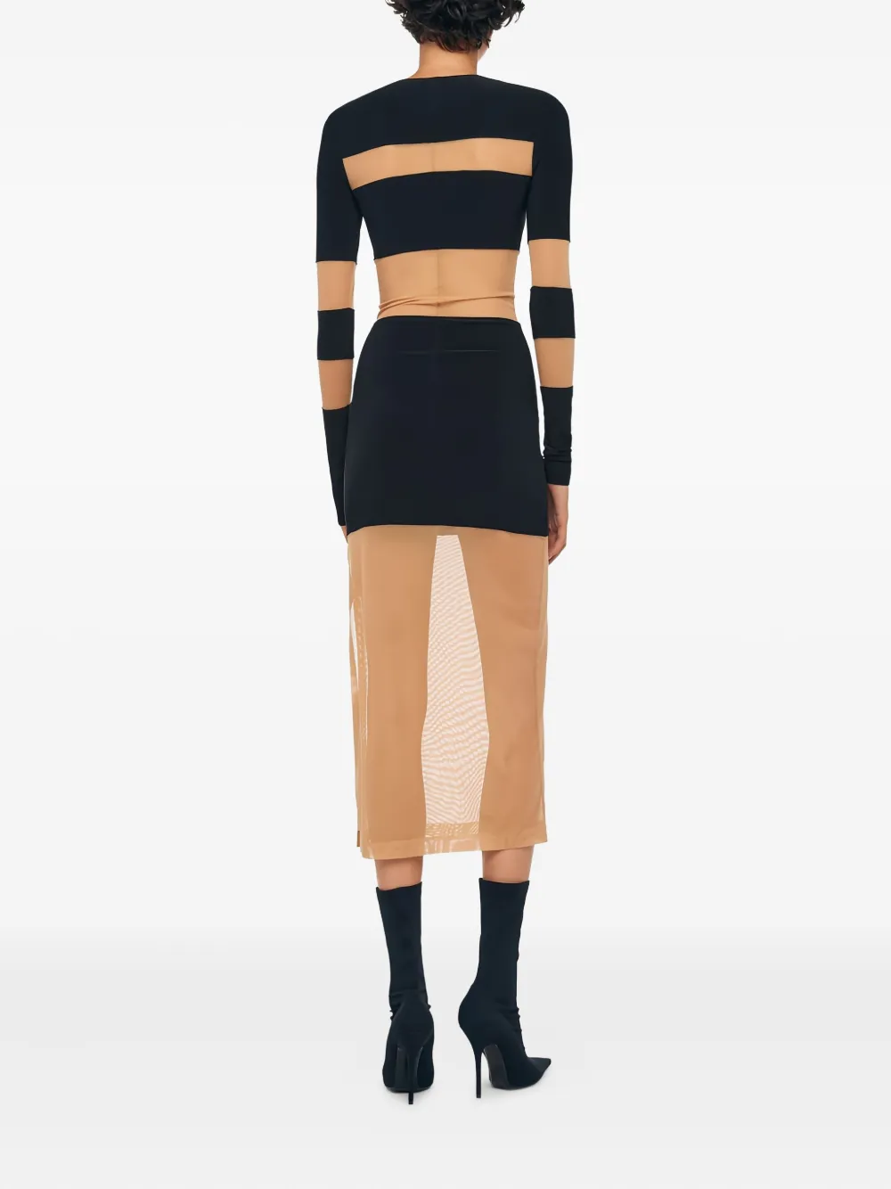Norma Kamali Spliced midi-jurk Zwart