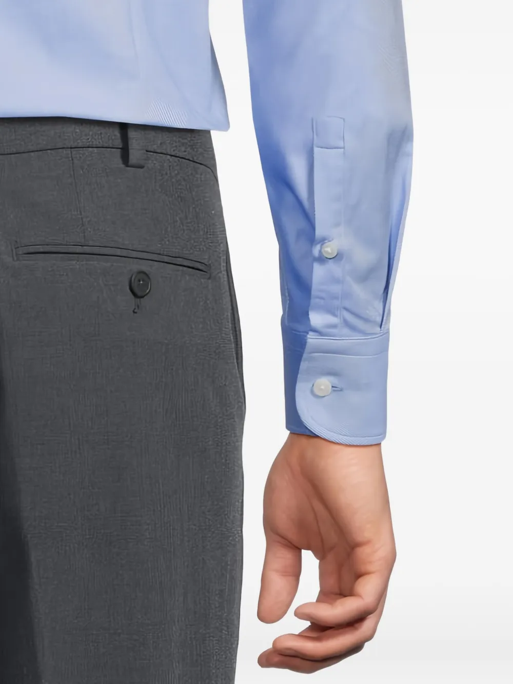 BOSS Overhemd van stretchkatoen Blauw