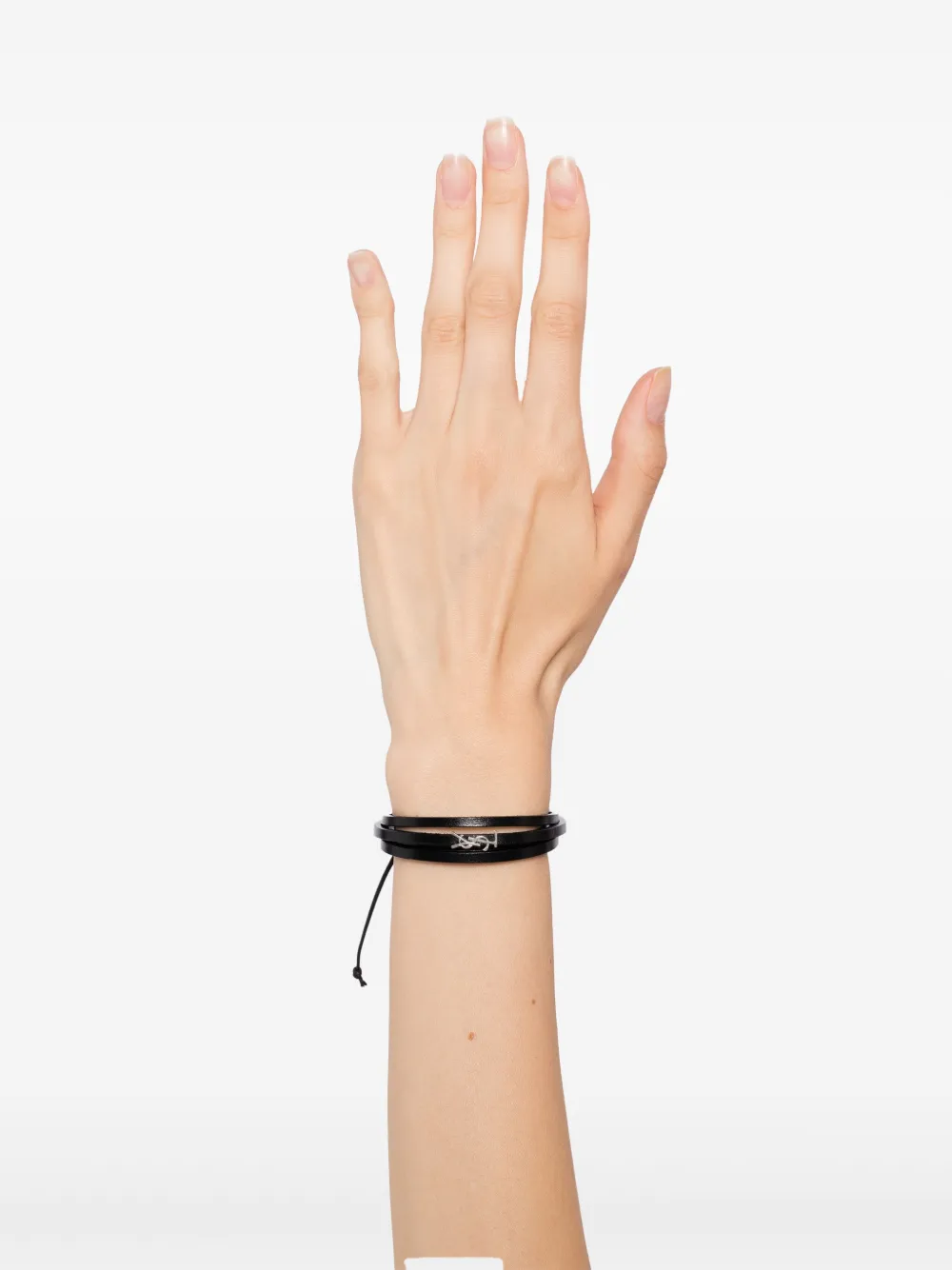 Saint Laurent Leren armband - Zwart