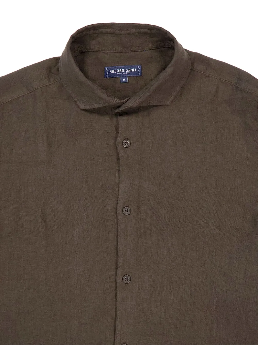 Frescobol Carioca Linnen overhemd Bruin