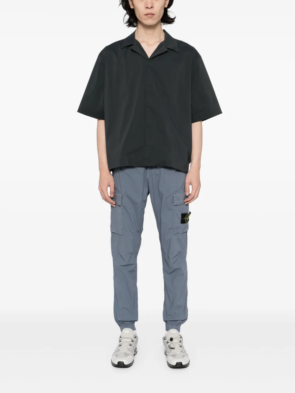 Stone Island Cargo broek met geverfd effect Blauw