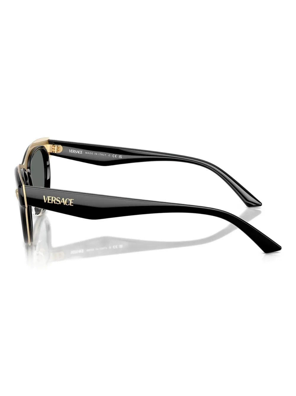 Versace gold-detail cat-eye sunglasses Zwart