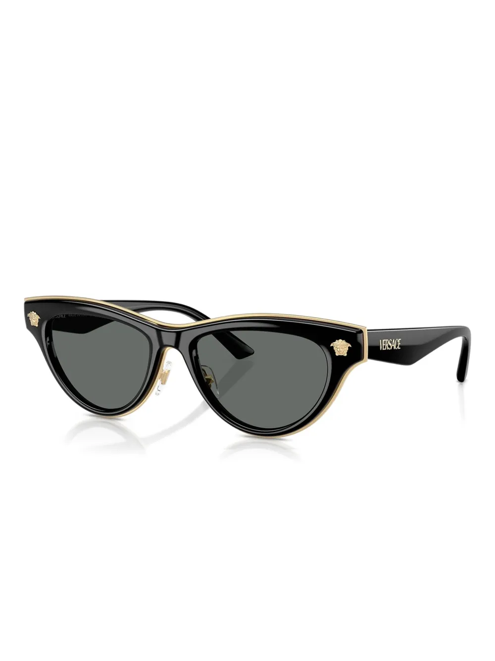 Versace gold-detail cat-eye sunglasses Zwart