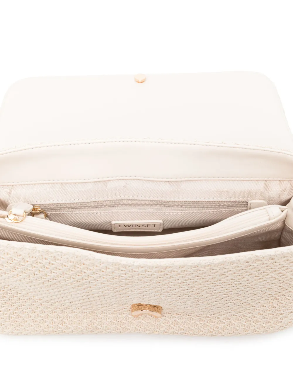 Twinset Mesh-effect Tote Bag In Neutrals