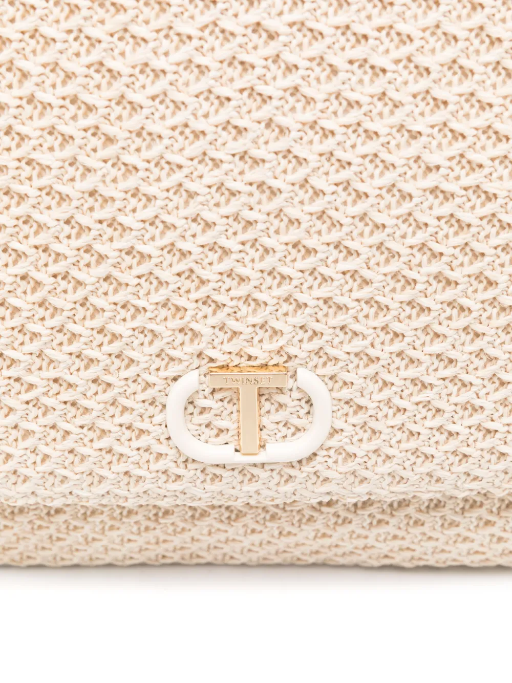 Twinset Mesh-effect Tote Bag In Neutrals