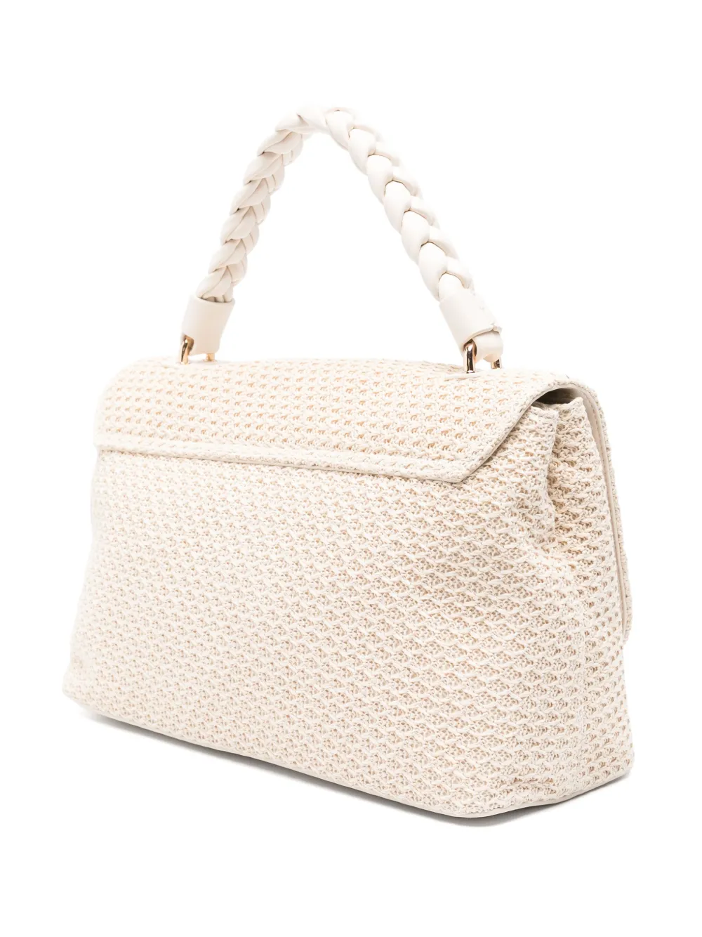 Twinset Mesh-effect Tote Bag In Neutrals