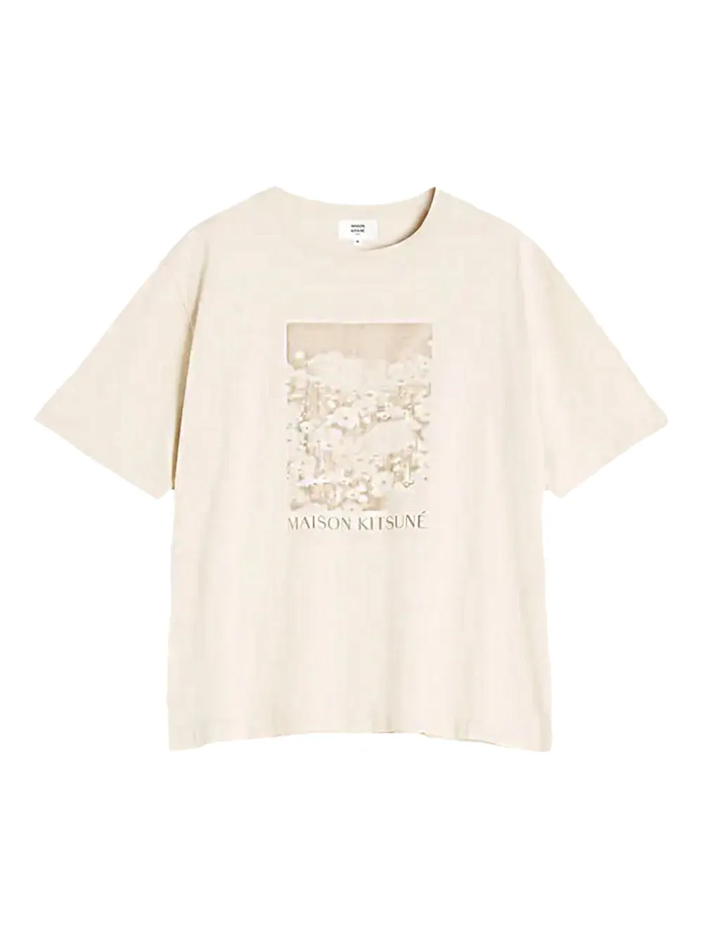 Maison Kitsuné Katoenen T-shirt Beige
