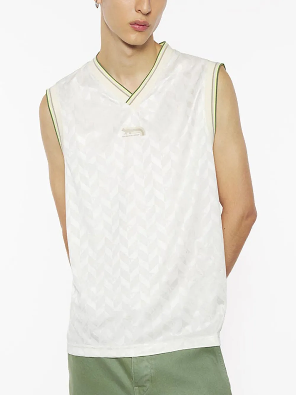 Maison Kitsuné Tanktop met Flash Fox-jacquard Wit