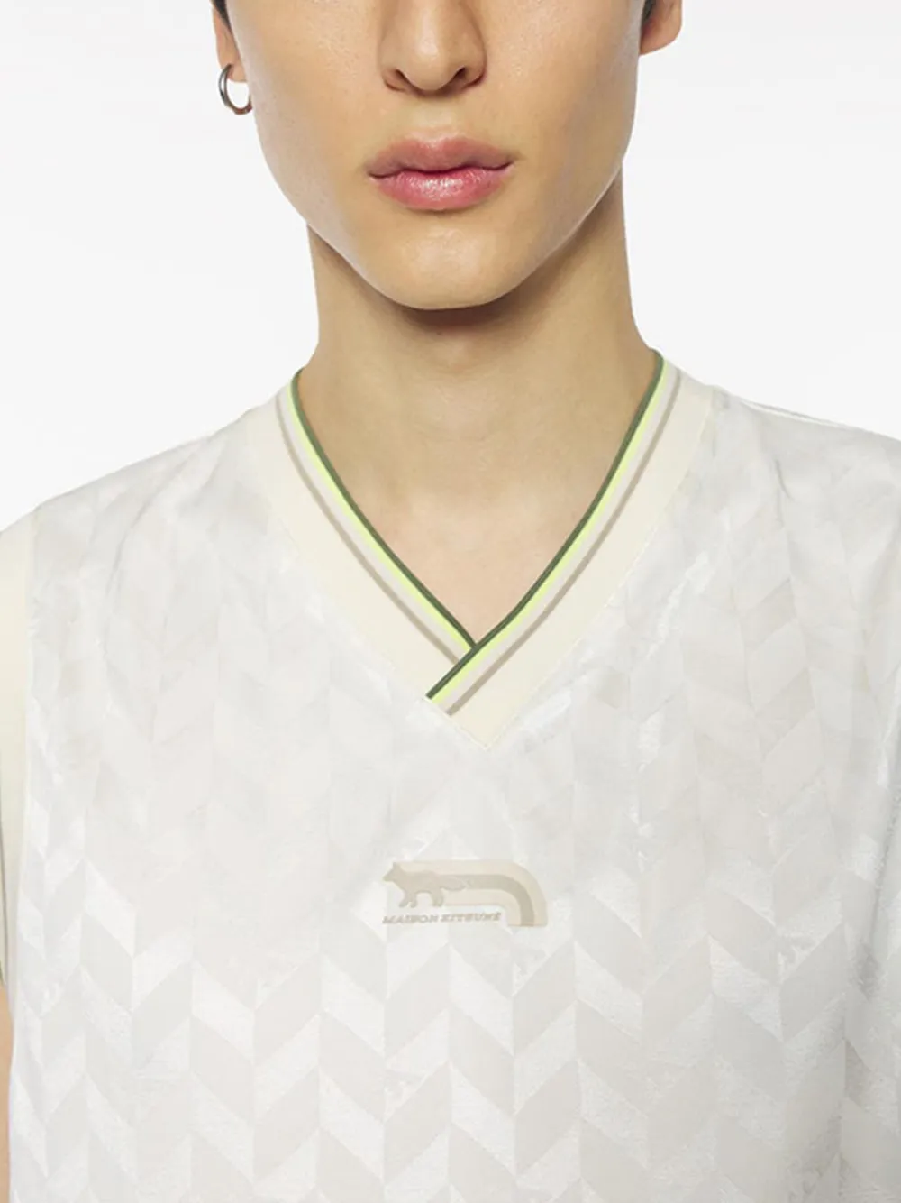 Maison Kitsuné Tanktop met Flash Fox-jacquard Wit