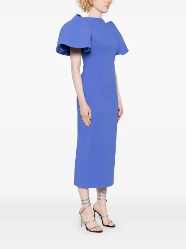 Solace London Lora Midi Dress | Blue | FARFETCH
