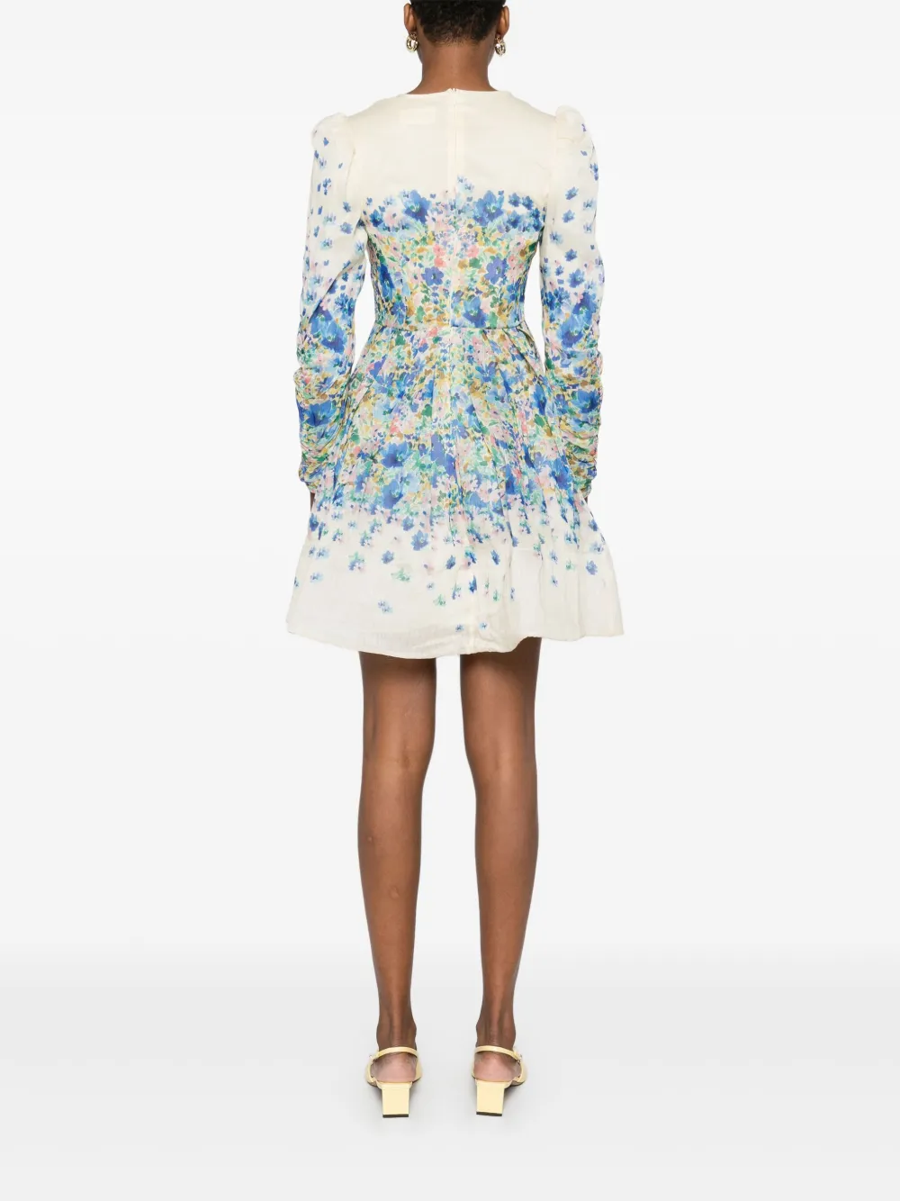 Malina Womens Ditsy Leoni Floral-print Silk-blend Mini Dress In 中性色