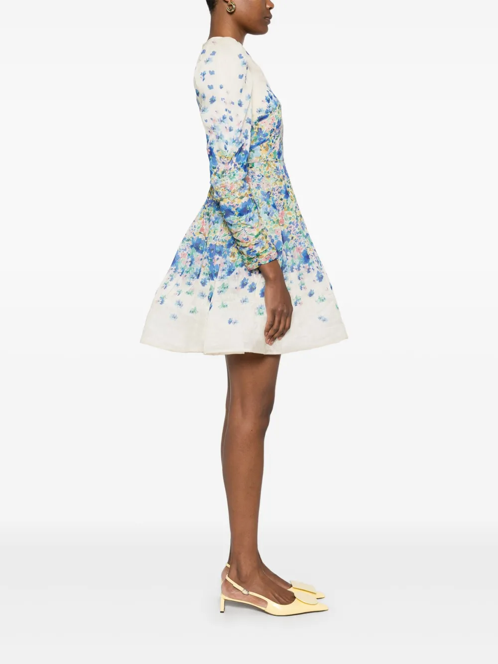 Malina Womens Ditsy Leoni Floral-print Silk-blend Mini Dress In 中性色