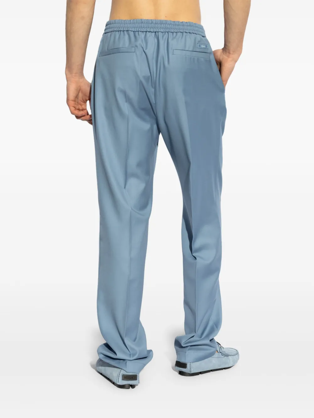 Versace Broek met elastische tailleband Blauw