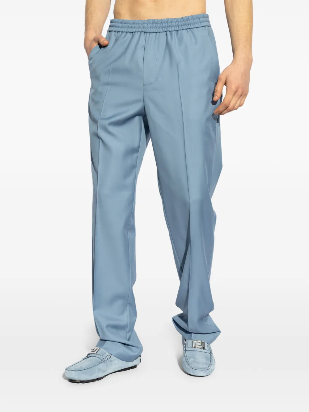 Versace Broek met elastische tailleband Blauw